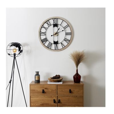  Μεταλλικό - Ξύλινο Ρολόι Τοίχου 70 cm Home Deco Factory HD0120 