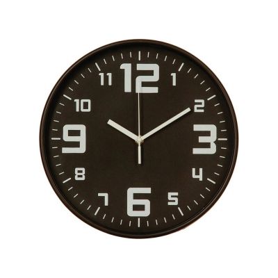  Πλαστικό Ρολόι Τοίχου 30.5 cm Χρώματος Μαύρο Atmosphera 114555-Black 