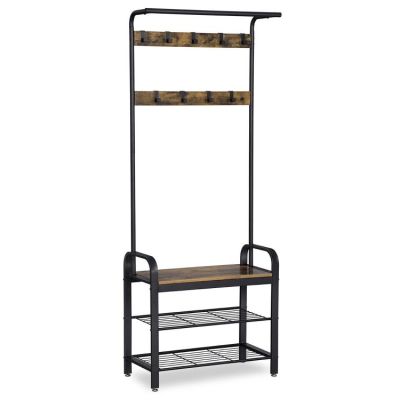 Έπιπλο Εισόδου με Κρεμάστρα & Παπουτσοθήκη Μαύρο 72x34x183εκ. LOFT