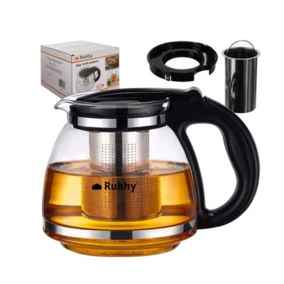 Ruhhy Τσαγιέρα με Φίλτρο Γυάλινη σε Διάφανο Χρώμα 2000ml