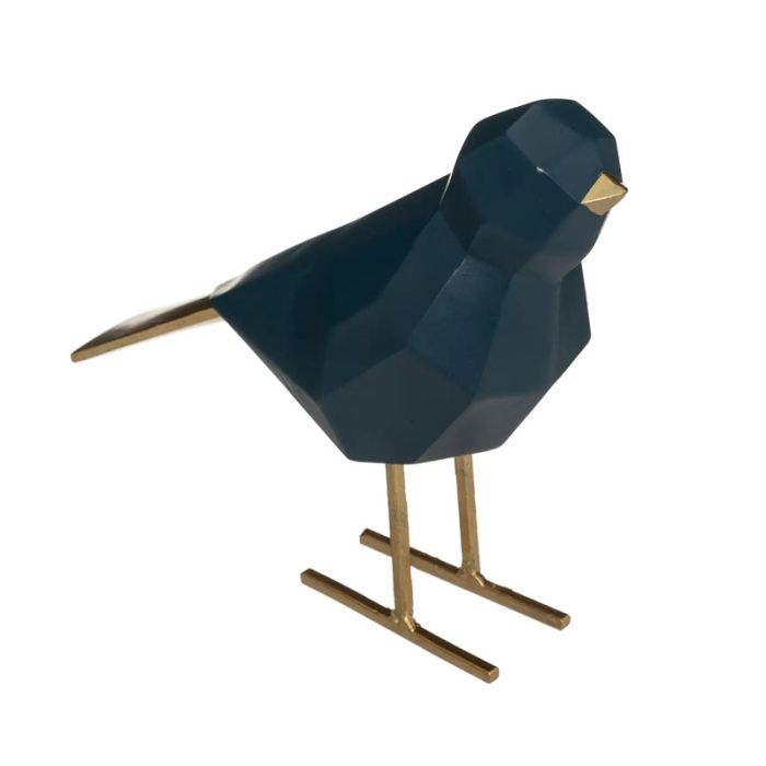  Διακοσμητικό Πουλί από Πολυρεσίνη Origami Bird 16.5 x 7 x 16 cm Χρώματος Μπλε Atmosphera 182281-Blue 