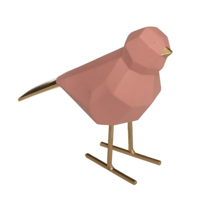  Διακοσμητικό Πουλί από Πολυρεσίνη Origami Bird 16.5 x 7 x 16 cm Χρώματος Ροζ Atmosphera 182281-Pink 
