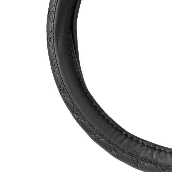  ΚΑΛΥΜΜΑ ΤΙΜΟΝΙΟΥ ΑΠΟ ΤΕΧΝΟΔΕΡΜΑ (ΧL) 41-43cm SWC-51-ΧL ΣΕ ΜΑΥΡΟ ΧΡΩΜΑ ΜΕ ΜΑΥΡΕΣ ΡΑΦΕΣ AMIO - 1 ΤΕΜ. 