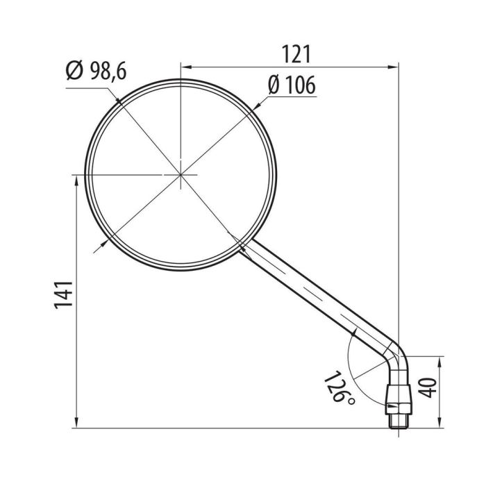 ΚΑΘΡΕΠΤΕΣ MOTO ΣΤΡΟΓΓΥΛΟΙ M10X1,25 DX 106cm STAR CLASSIC LAMPA - 2 ΤΕΜ 