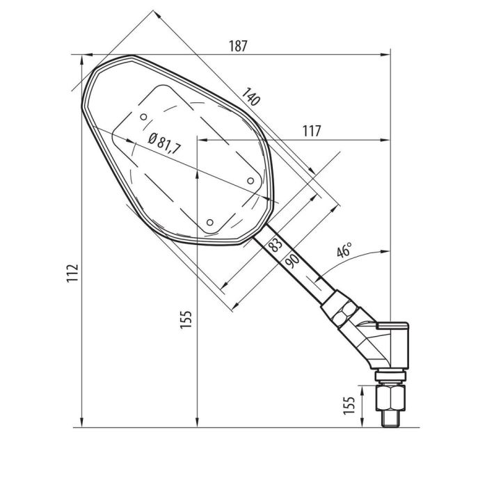  ΚΑΘΡΕΠΤΕΣ MOTO M10X1,25 DX TRIDENT LAMPA - 2 ΤΕΜ 