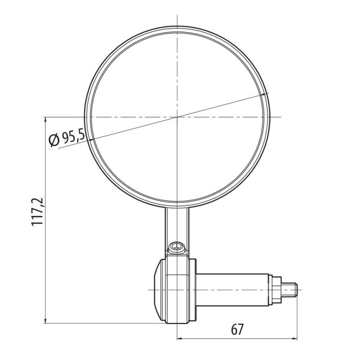  ΚΑΘΡΕΠΤΕΣ MOTO ΓΙΑ ΑΝΤΙΒΑΡΟ ΣΤΡΟΓΓΥΛΟΙ  95,5mm/18-23mm OCULUS LAMPA - 2 ΤΕΜ 