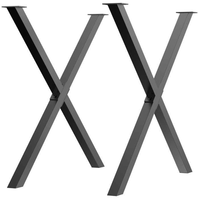  Σετ Ατσάλινα Πόδια Τραπεζιού Σχήματος X 80 x 4 x 72 cm 2 τμχ HOMCOM B82-002 