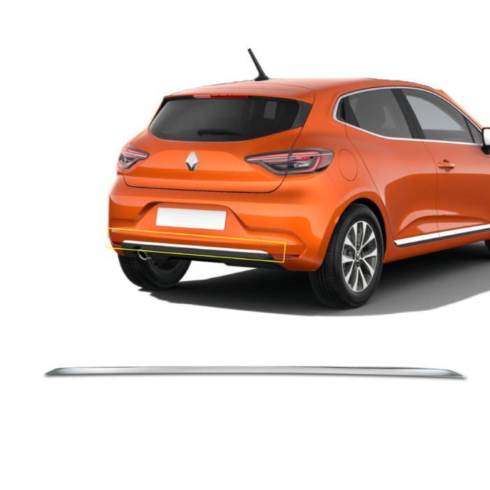  RENAULT CLIO HB 2019+ ​TRIM ΜΑΡΚΕ ΠΟΡΤ ΜΠΑΓΚΑΖ ΧΡΩΜΙΟ ΜΕΤΑΛΛΙΚΟ S-DIZAYN - 1 TEM. 