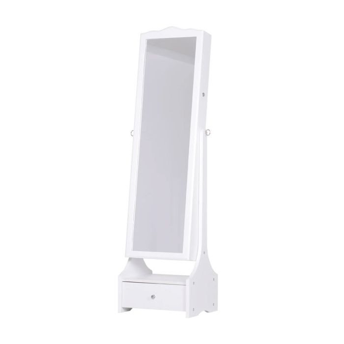  Κοσμηματοθήκη Μπιζουτιέρα 45 x 36 x 150 cm με Ολόσωμο Καθρέπτη και LED Φωτισμό HOMCOM 831-274WT 