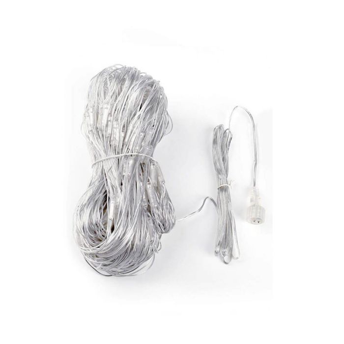  Χριστουγεννιάτικη Κουρτίνα 185 x 85 cm με 128 Λαμπάκια LED Θερμό Λευκό και 7 Προγράμματα Εναλλαγών Φωτισμού 31V Hoppline HOP1000988-2 
