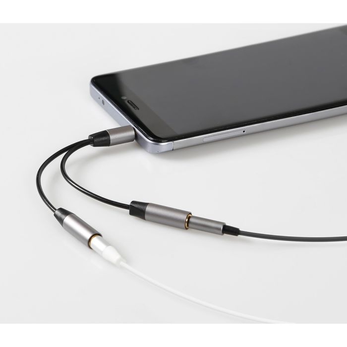 ΚΑΛΩΔΙΟ ΗΧΟΥ JACK 3,5mm 10cm ΑΠΟ ΜΟΝΟ ΑΡΣΕΝΙΚΟ ΣΕ ΔΙΠΛΟ ΘΗΛΥΚΟ AUX SPLITTER SILVER LINE