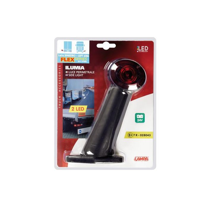  ΦΩΣ ΟΓΚΟΥ ΦΟΡΤΗΓΟΥ ILUMIA FLEX 60° 24V 2LED ΛΕΥΚΟ/ΚΟΚΚΙΝΟ ΑΡΙΣΤΕΡΟ 1ΤΕΜ. 