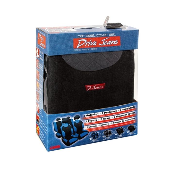 ΚΑΛΥΜΜΑΤΑ ΚΑΘΙΣΜΑΤΩΝ "DRIVE-JEANS" ΣΕΤ - ΓΚΡΙ
