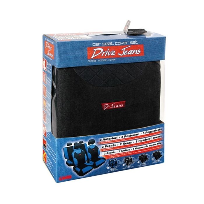 ΚΑΛΥΜΜΑΤΑ ΚΑΘΙΣΜΑΤΩΝ"DRIVE-JEANS" ΣΕΤ - ΜΑΥΡ