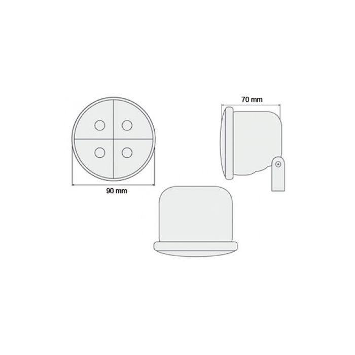  ΠΡΟΣΘΕΤΟ DAYLINE 4LED ΜΑΥΡΟ 90mm 