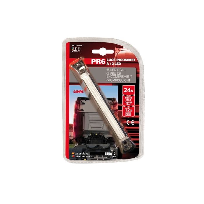 ΦΩΣ ΦΟΡΤΗΓΟΥ 12LED ΚΟΚΚΙΝΟ 24V 155mm