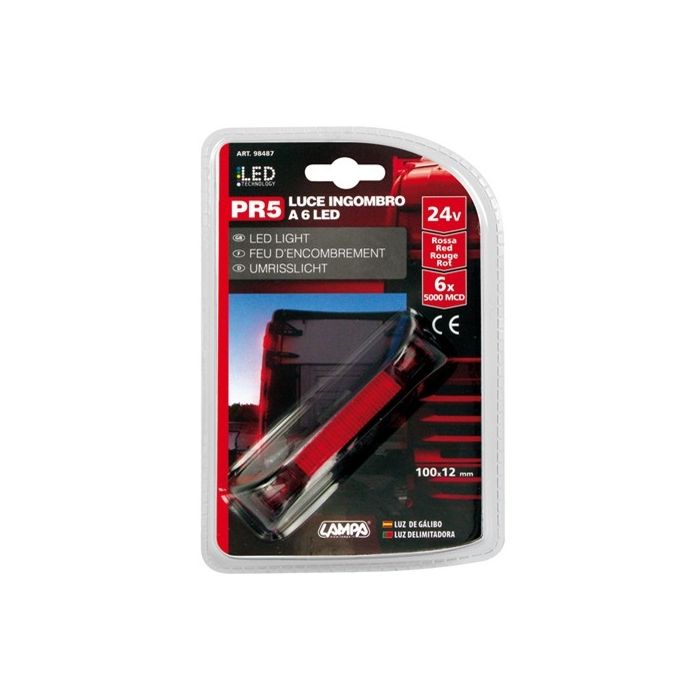 ΦΩΣ ΦΟΡΤΗΓΟΥ 6LED ΚΟΚΚΙΝΟ 24V 100mm