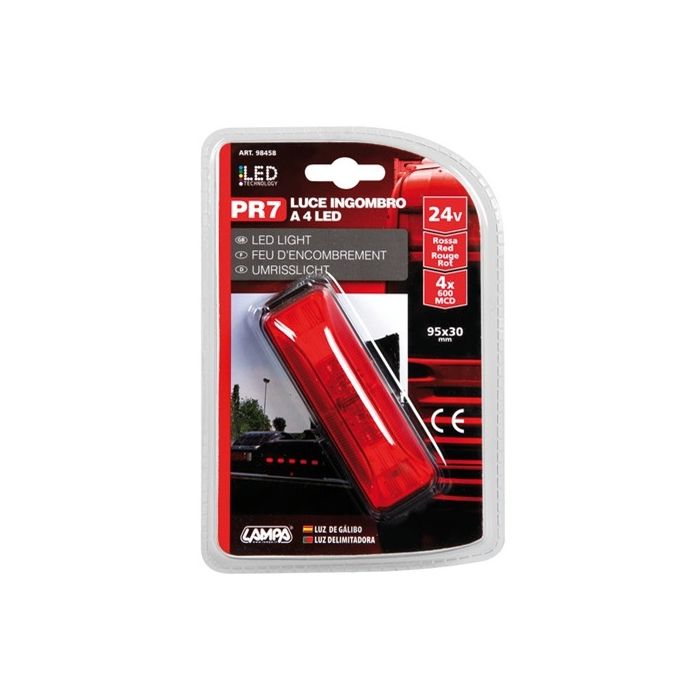 ΦΩΣ ΦΟΡΤΗΓΟΥ 4LED ΚΟΚΚΙΝΟ 24V 103mm