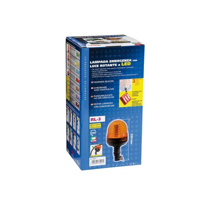  Φάρος βιδωτός Ελαστικός RL-3 12V/24V με DIN 125x250mm 