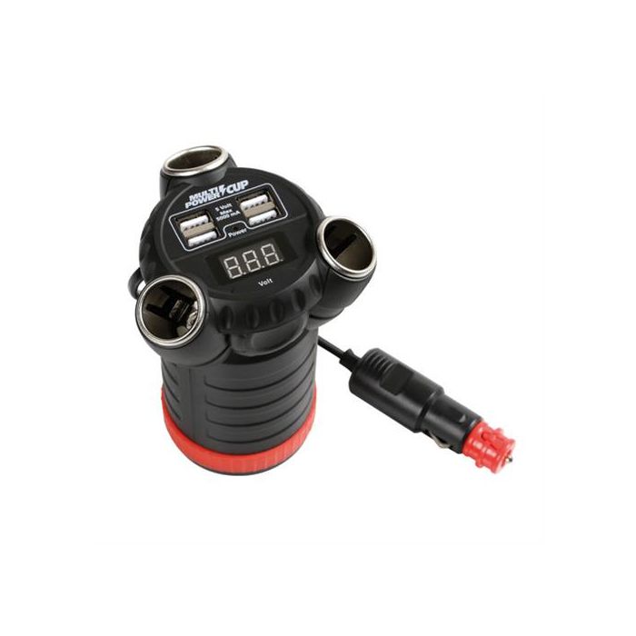  ΑΝΤΑΠΤΟΡΑΣ ΑΝΑΠΤΗΡΑ 12/24/36V ΤΡΙΠΛΟΣ ΜΕ 4 USB+ΒΟΛΤΟΜΕΤΡΟ MULTI POWER CUP ΜΕ ΚΑΛΩΔΙΟ 80cm 