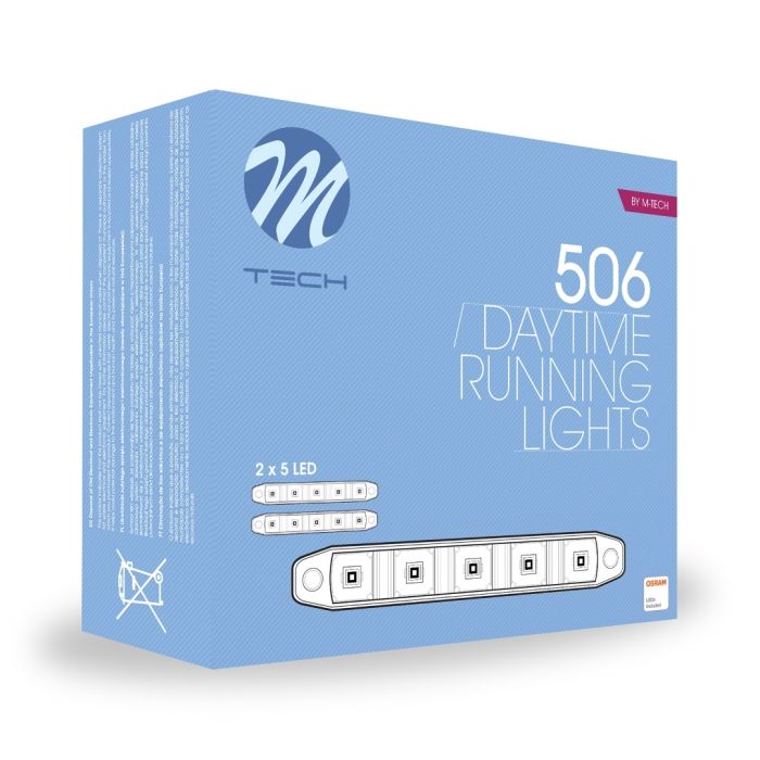  ΠΡΟΣΘΕΤΟ DAYTIME DRL 506SE 12V - OSRAM - ΔΙΕΘΝΕΣ (ΜΕ 2X5HP LED - 160X35mm - 53X25mm) - 2 ΤΕΜ. M-TECH 