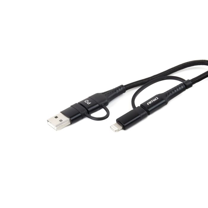  ΚΑΛΩΔΙΟ ΦΟΡΤΙΣΗΣ ΚΑΙ ΣΥΓΧΡΟΝΙΣΜΟΥ USB C/USB C iOs/USB A 100cm FullLINK UC-15 AMIO 