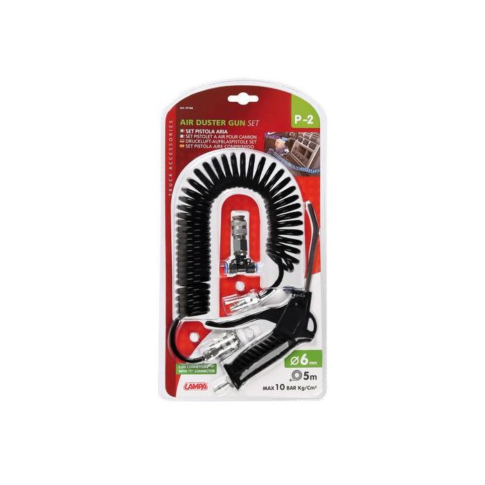  ΠΙΣΤΟΛΙ ΑΕΡΑ ΜΕ ΣΠΙΡΑΛ P-2 6mm 5m 10bar kg/cm2  ME ΣΥΝΔΕΣΜΟΣ ΑΕΡΑ T 6mm 