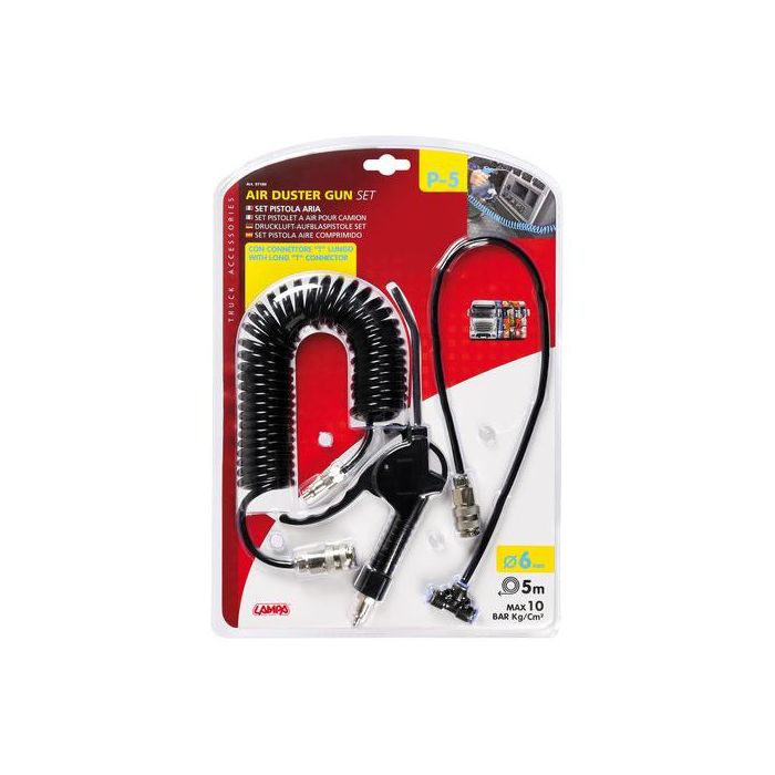  ΠΙΣΤΟΛΙ ΑΕΡΑ ΜΕ ΣΠΙΡΑΛ P-5 6mm 5m 10bar kg/cm2  ME ΣΥΝΔΕΣΜΟΣ ΑΕΡΑ T 6mm ΤΑΧΕΙΑΣ ΕΛΕΥΘΕΡΩΣΗΣ 