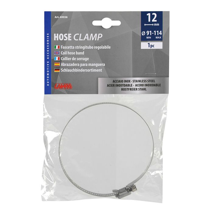  ΚΟΛΙΕΣ ΣΦΙΓΚΤΗΡΑΣ ΥΨΟΥΣ 12mm &amp; ΔΙΑΜΕΤΡΟΥ 91&gt;114mm ΑΠΟ ΑΝΟΞΕΙΔΩΤΟ ΑΤΣΑΛΙ LAMPA - 1 ΤΕΜ 