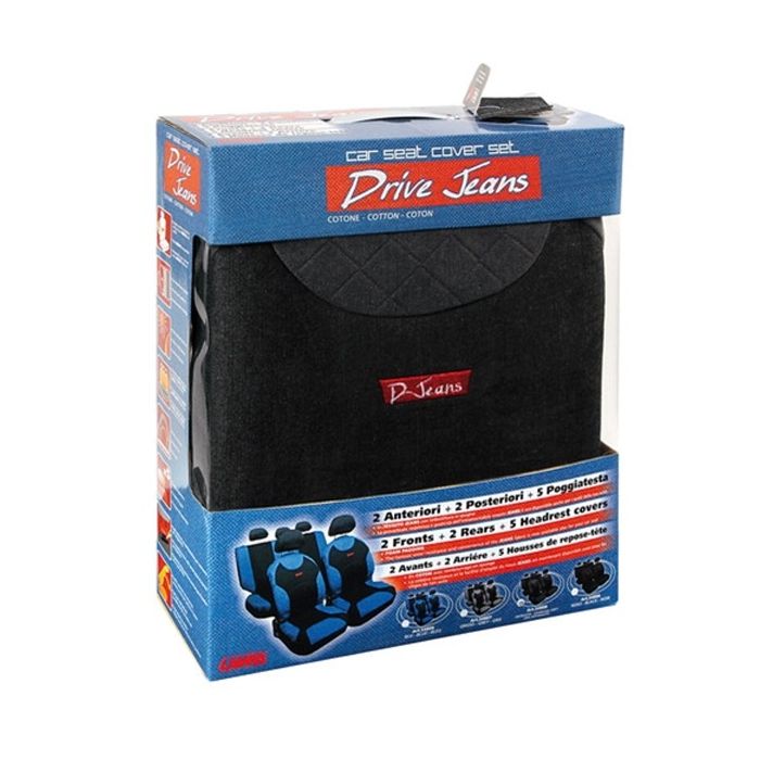  ΚΑΛΥΜΜΑΤΑ ΚΑΘΙΣΜΑΤΩΝ &quot;DRIVE-JEANS&quot; ΣΕΤ - ΑΝΘΡΑΚΙ 