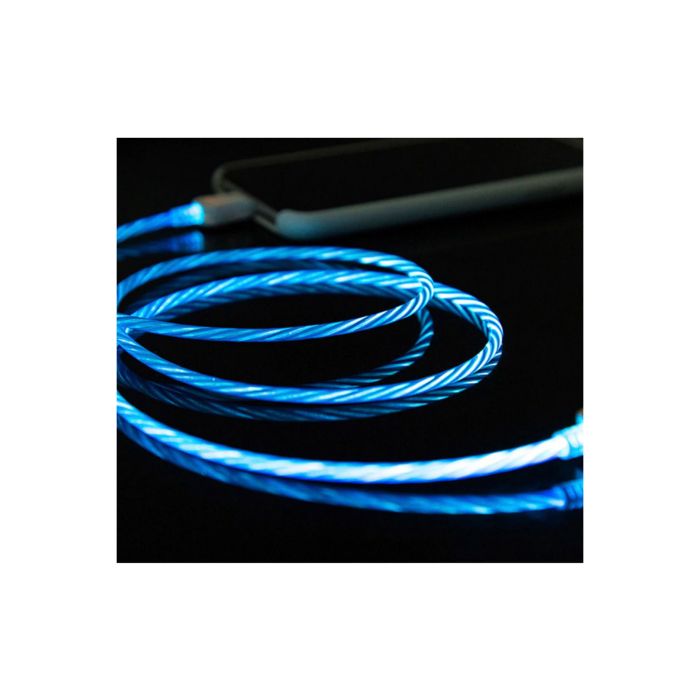  ΚΑΛΩΔΙΟ USB ΦΟΡΤΙΣΗΣ &amp; ΣΥΓΧΡΟΝΙΣΜΟΥ MICRO USB/TYPE-C/LIGHTING ΜΕ ΜΑΓΝΗΤΙΚΗ ΥΠΟΔΟΧΗ &amp; ΜΠΛΕ ΦΩΣ 100 cm 