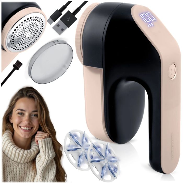 Επαναφορτιζόμενος Αποχνουδωτής Ρούχων Μαύρο-Μπεζ Berdsen BD-391