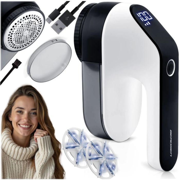 Επαναφορτιζόμενος Αποχνουδωτής Ρούχων Μαύρο-Λευκό Berdsen BD-391