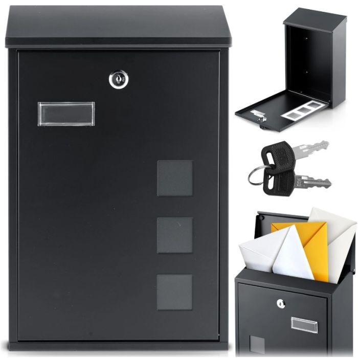 Γραμματοκιβώτιο 39x25, 5x12 εκ. μαύρο HM-864