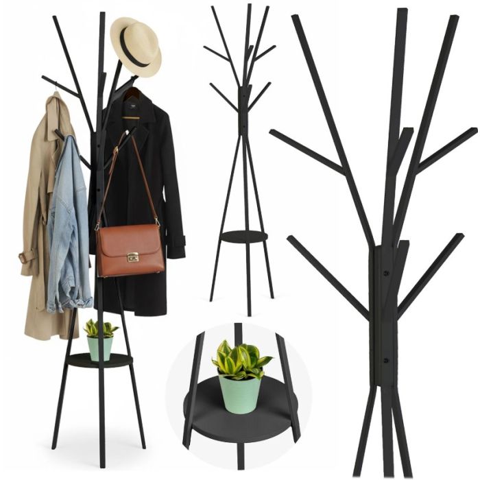 Μεταλλική Κρεμάστρα Ρούχων με ράφι Massido MS-869